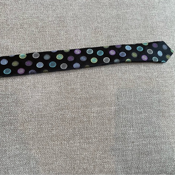 Ted Baker 100% Silk Made in America Men's Multicolor Circles Tie Professional - Picture 7 of 11
